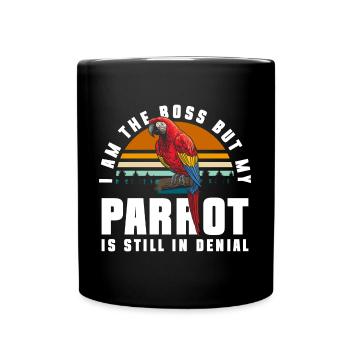 Papagei Fliegen Tropen - Tasse einfarbig - Schwarz - Vorne
