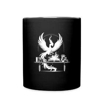 „Phönix aus der Asche“ - Tasse einfarbig - Schwarz - Vorne