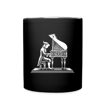 Elf at the Clavichord - Full Colour Mug - black - Front