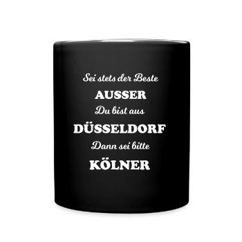 Les habitants de Cologne et de Düsseldorf - Mug uni - noir - Devant