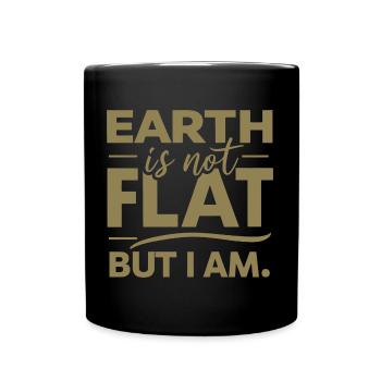 Satire Flat Earth Ironic Jokes - Full Colour Mug - black - Front