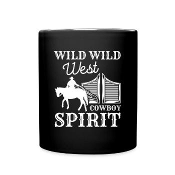 Lasso du cheval du Far West America - Mug uni - noir - Devant