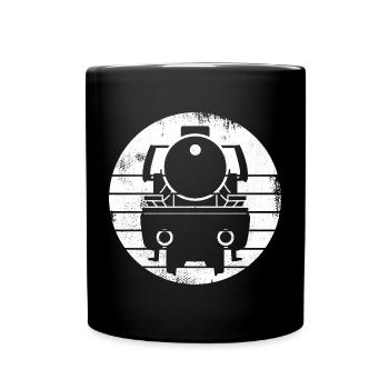 Steam Locomotive Drawing - Full Colour Mug - black - Front