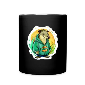 Kleine Wasser-Ratte - Tasse einfarbig - Schwarz - Vorne