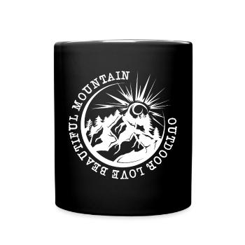 Montagnes Aventure En Plein Air Nature Illustration Icône - Mug uni - noir - Devant