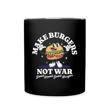 Faites des hamburgers pas la guerre - Mug uni - noir - Devant