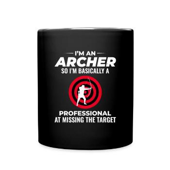 Tir à l’arc Cibles Archer Bullseye Tir Sport - Mug uni - noir - Devant
