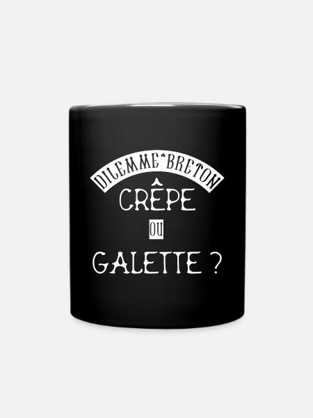 Crêpe ou Galette ? – Débat Foodie Breton - Mug uni - noir