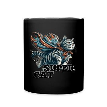 Super chat British Shorthair BKH Tabby - Mug uni - noir - Devant