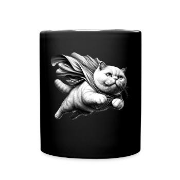 Super Cat BKH White British Shorthair Gift - Full Colour Mug - black - Front