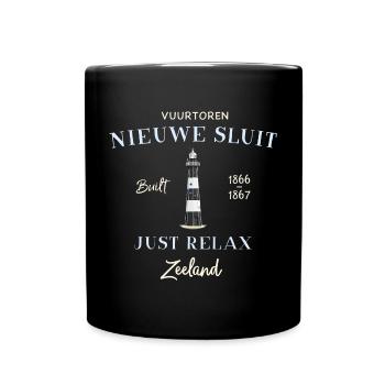 Zeeland Niederlande Nieuwe Sluit Leuchtturm - Tasse einfarbig - Schwarz - Vorne