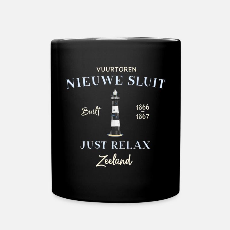 Zeeland Niederlande Nieuwe Sluit Leuchtturm - Tasse einfarbig - Schwarz