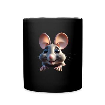 Verspielter Mausjubel - Tasse einfarbig - Schwarz - Vorne