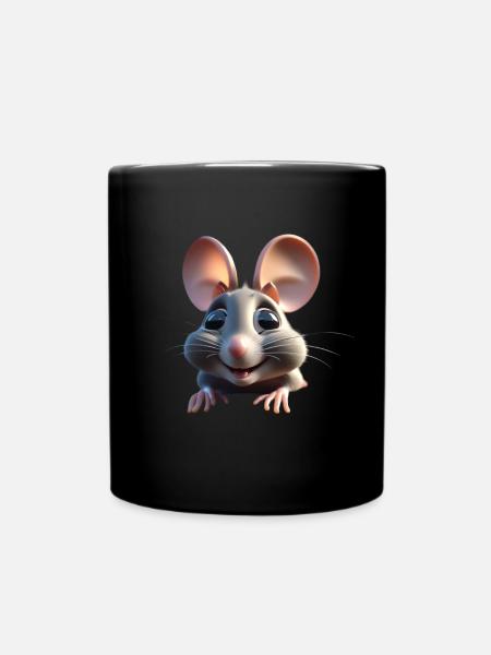 Whimsical Mouse Cheer - Full Colour Mug - black