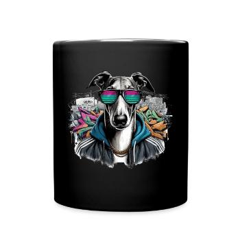 Greyhound Dog Sunglasses Graffiti Gift - Full Colour Mug - black - Front