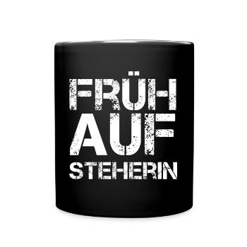 Frühaufsteherin - Tasse einfarbig - Schwarz - Vorne