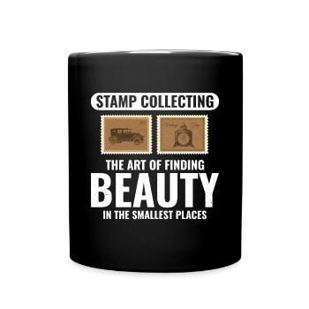 Stamp Collector Collecting Hobby Philatelist - Full Colour Mug - black - Front