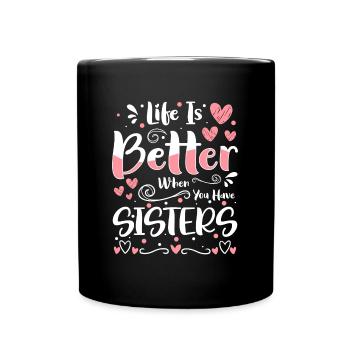 Frère Ou Sœur, Enfant, Doux, Coeur - Mug uni - noir - Devant