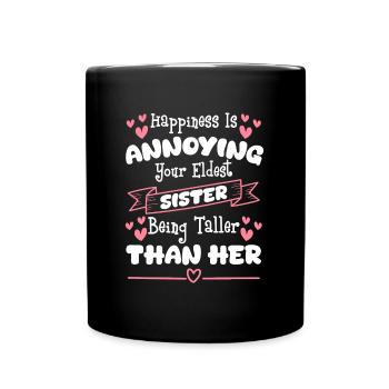 Frère et sœur enfant bébé coeur - Mug uni - noir - Devant