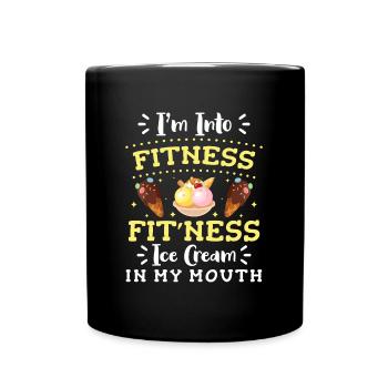 Crème glacée, cornet de crème, crème glacée aux bonbons - Mug uni - noir - Devant