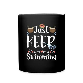 Swimming Pool Wasser Sonne Gartenparty - Tasse einfarbig - Schwarz - Vorne