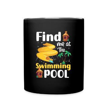 Pool Summer Diving - Full Colour Mug - black - Front