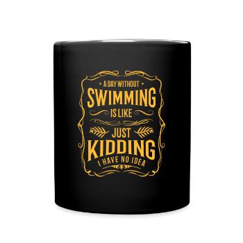 Pool Urlaub Sonne - Tasse einfarbig - Schwarz - Vorne