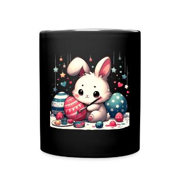 Schönes Osterfest - Tasse einfarbig - Schwarz - Vorne