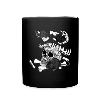Menschenknochen, Ratte, geburtstagsgeschenk Mann - Tasse einfarbig - Schwarz - Vorne