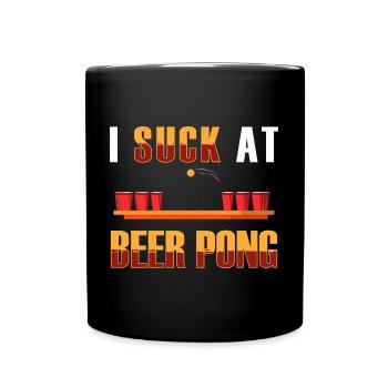Beerpong Pong - Tasse einfarbig - Schwarz - Vorne
