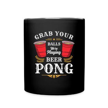 Beerpong Party Trinkspiel - Tasse einfarbig - Schwarz - Vorne