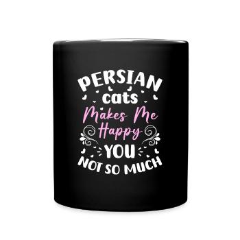 Katze Katzendame Katzenfreund - Tasse einfarbig - Schwarz - Vorne