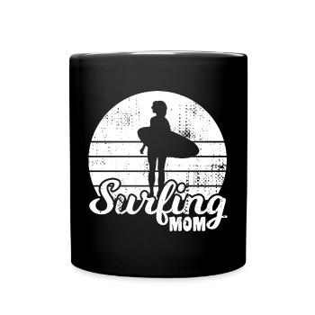 Maman surfeuse - Mug uni - noir - Devant