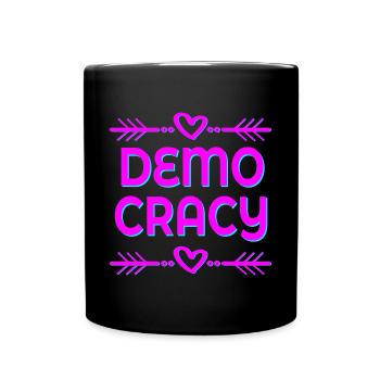 DEMOCRACY FREEDOM INCLUSION - Full Colour Mug - black - Front