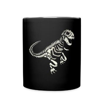 Dinosaurier Skelett Tyrannosaurus Rex Dino Fossil - Tasse einfarbig - Schwarz - Vorne