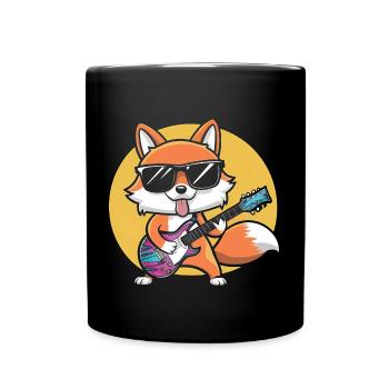 Panda Playing Guitar Gift - Full Colour Mug - black - Front