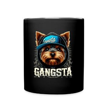 Yorkshire Terrier Yorkie Gangsta Gangster Chien - Mug uni - noir - Devant
