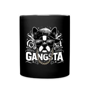 Boston Terrier Gangsta Gangster chien cadeau - Mug uni - noir - Devant