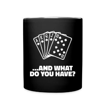 Jeu de cartes Casino Poker Déclaration - Mug uni - noir - Devant