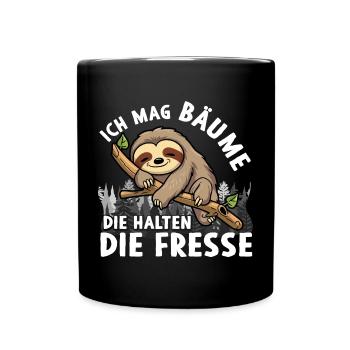 I like trees that keep their mouths shut - Full Colour Mug - black - Front