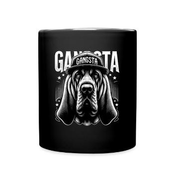 Bloodhound Gangsta Gangster Dog Gift - Full Colour Mug - black - Front