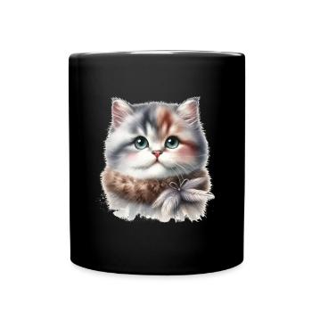 Chat mignon - Mug uni - noir - Devant