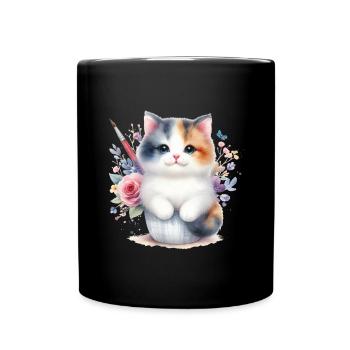 Chat mignon - Mug uni - noir - Devant