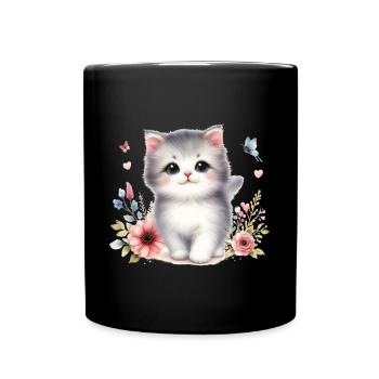 Chat mignon - Mug uni - noir - Devant