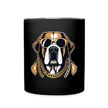 Bernhardiner Gangsta Gangster Hund Geschenk - Tasse einfarbig - Schwarz - Vorne