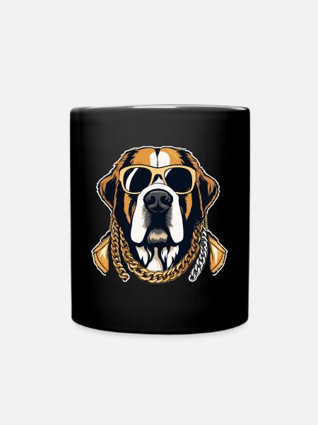 Bernhardiner Gangsta Gangster Hund Geschenk - Tasse einfarbig - Schwarz
