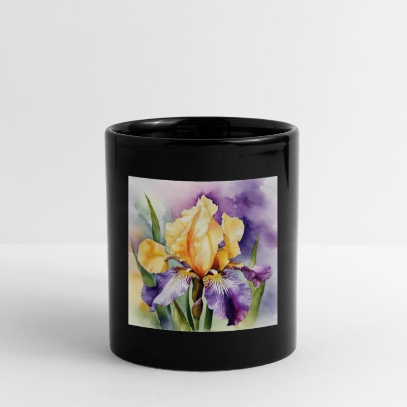 Iris iris violet orange | Conception à l’aquarelle Mug uni