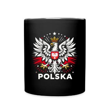 Poland Polska Polish coat of arms eagle flag gift - Full Colour Mug - black - Front