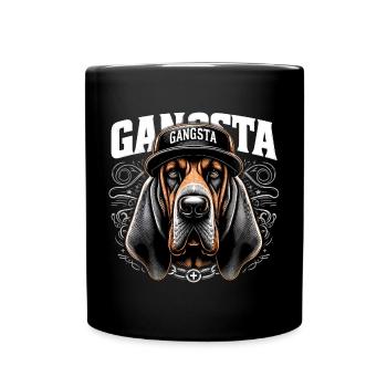 Bloodhound Gangsta Gangster Dog Gift - Full Colour Mug - black - Front