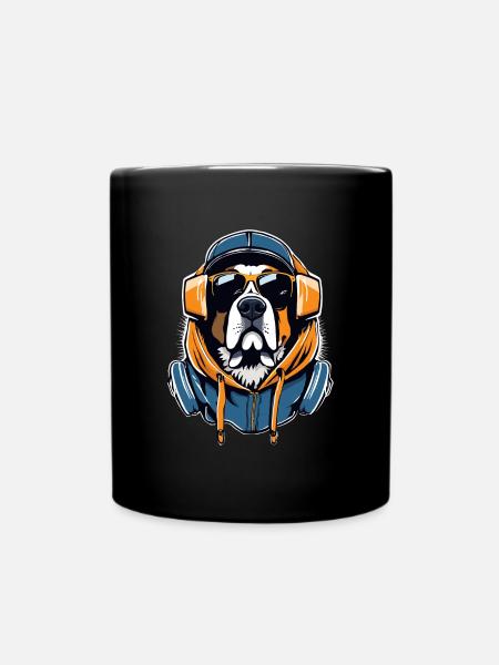 Bernhardiner Gangsta Gangster Hund Geschenk - Tasse einfarbig - Schwarz